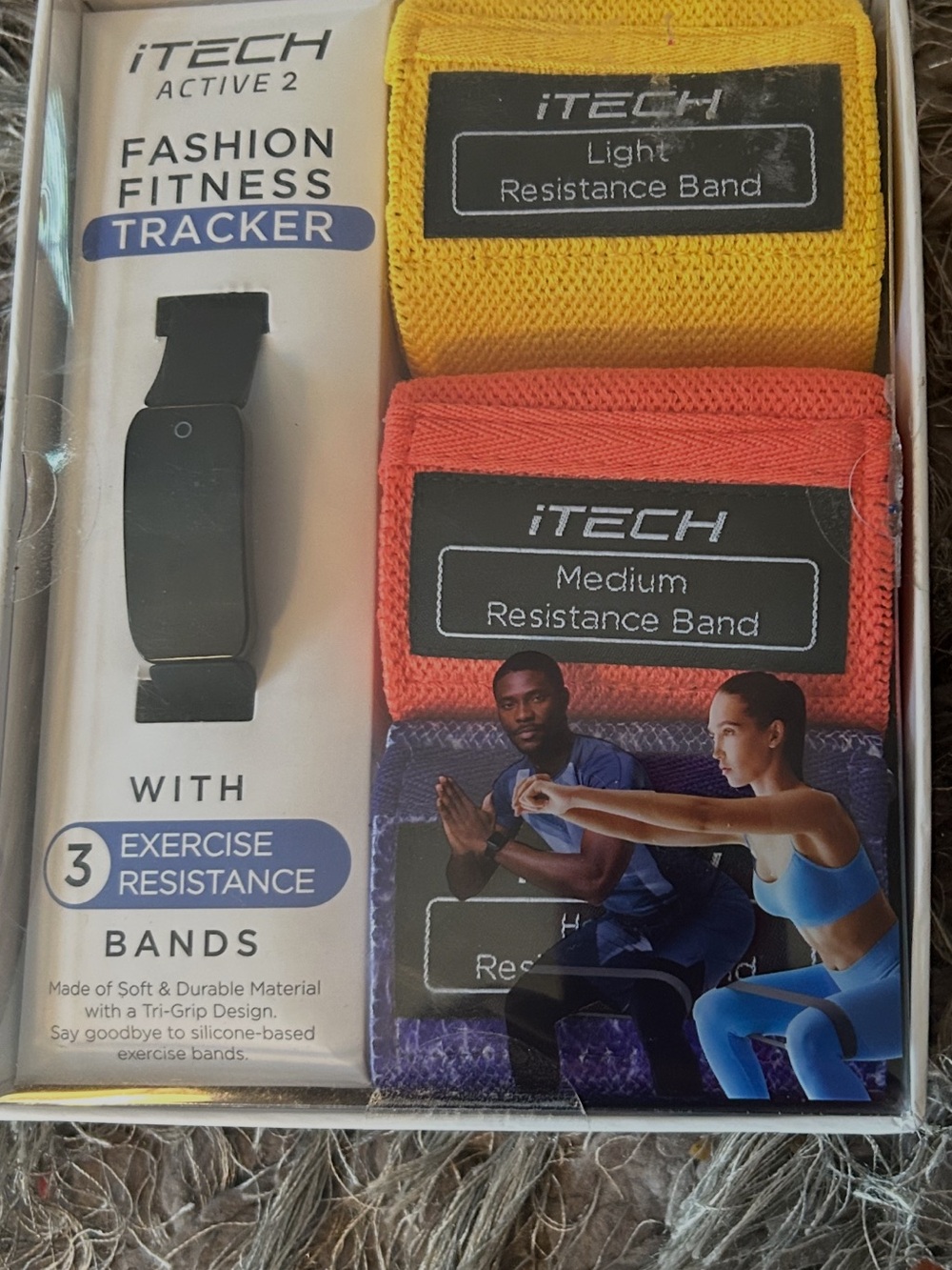 Yellow & Orange Resistance Bands with Fitness Tracker